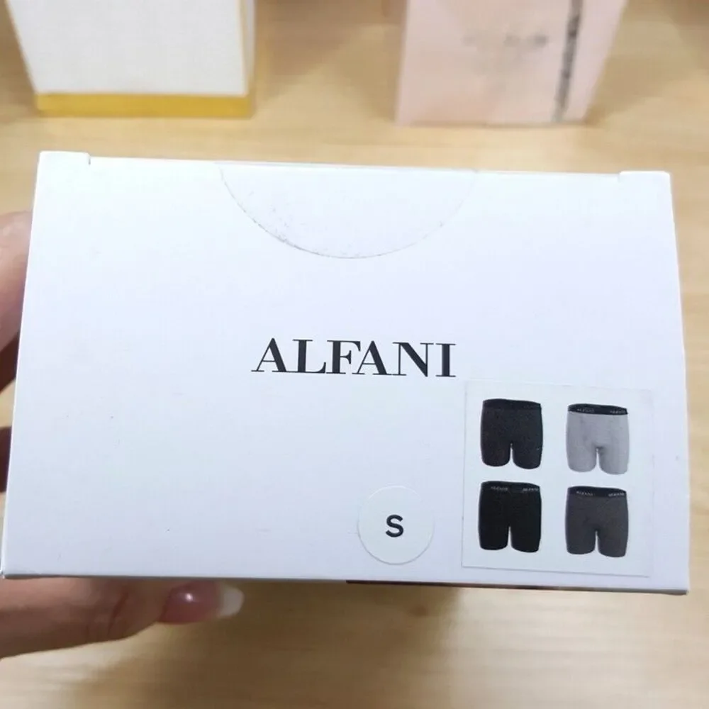 ALFANI Mens Boxer Briefs Small Gray 4-Pack Tagless 100% Cotton